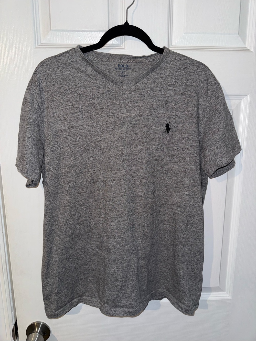 Polo Ralph Lauren Men's Casual V-Neck T-Shirt Short Sleeve Grey Size Large